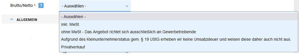 Die Angabe der Mehrwertsteuer in den Kleinanzeigen